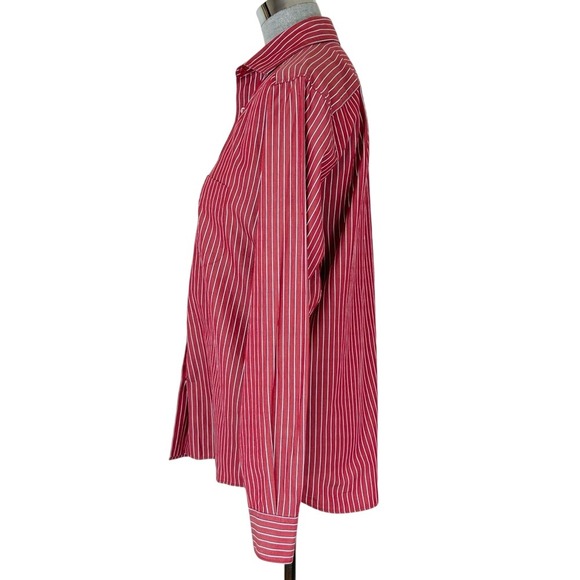Vintage Faconnable Red‎ Striped Button Down Shirt Size Small - Picture 5 of 10